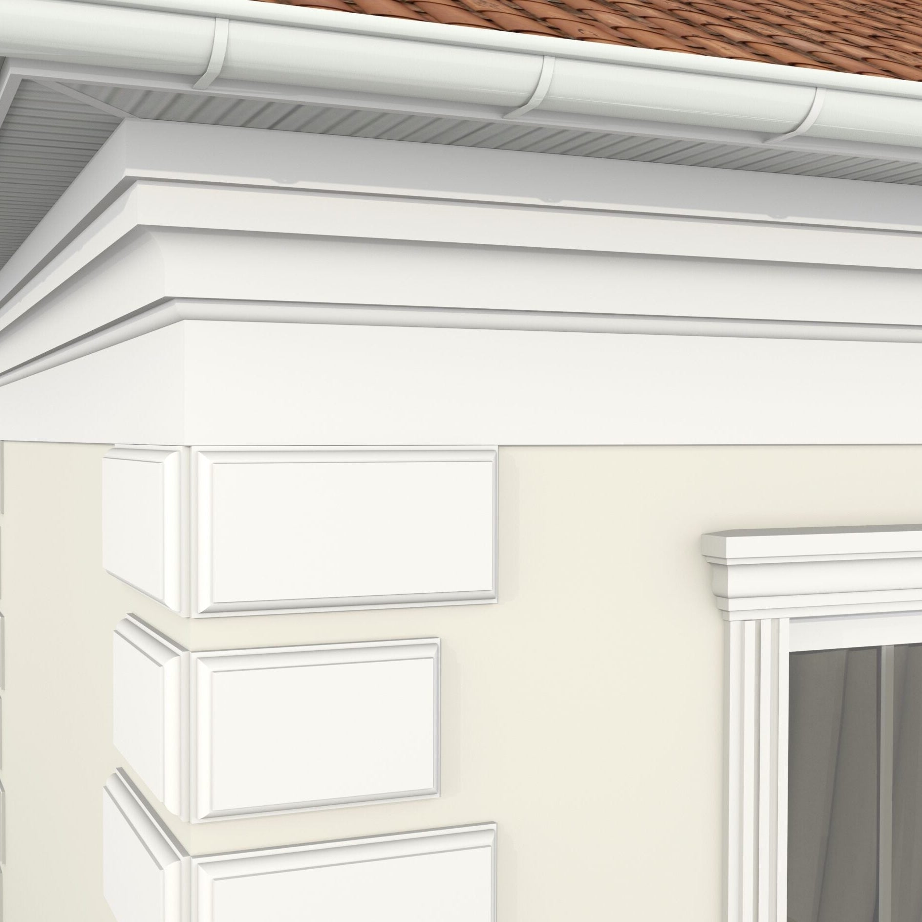 Exterior Crown Cornices | Decorative Roofline Mouldings UK