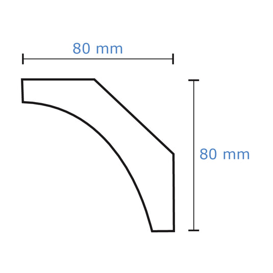 Plaster Coated Ceiling Coving FSH4 80mm x 80mm
