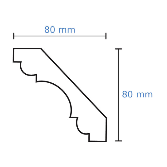 Plaster Coated Ceiling Coving FSH7 80mm x 80mm