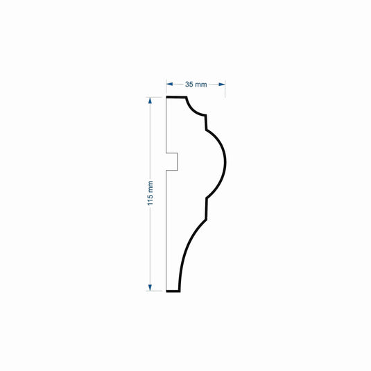 Window Frame Cornice Plaster Coated EPS O-11 35mm x 115mm