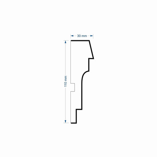 Window Frame Cornice Plaster Coated EPS O-13 30mm x 110mm