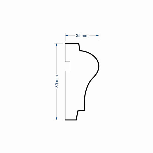 Window Frame Cornice Plaster Coated EPS O-17 35mm x 80mm