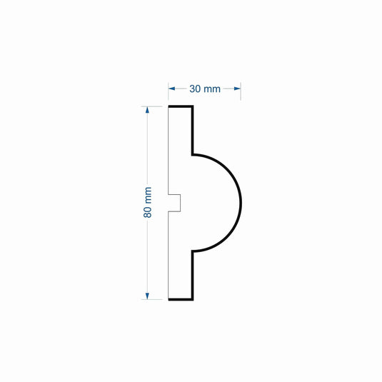 Window Frame Cornice Plaster Coated EPS O-25 30mm x 80mm