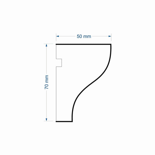 Window Frame Cornice Plaster Coated EPS O-27 50mm x 70mm
