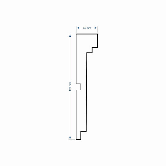 Window Frame Cornice Plaster Coated EPS O-303 35mm x 175mm