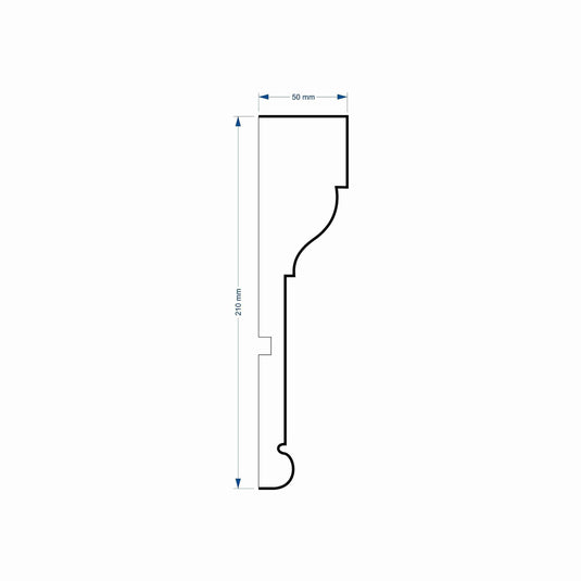 Window Frame Cornice Plaster Coated EPS O-307 50mm x 210mm