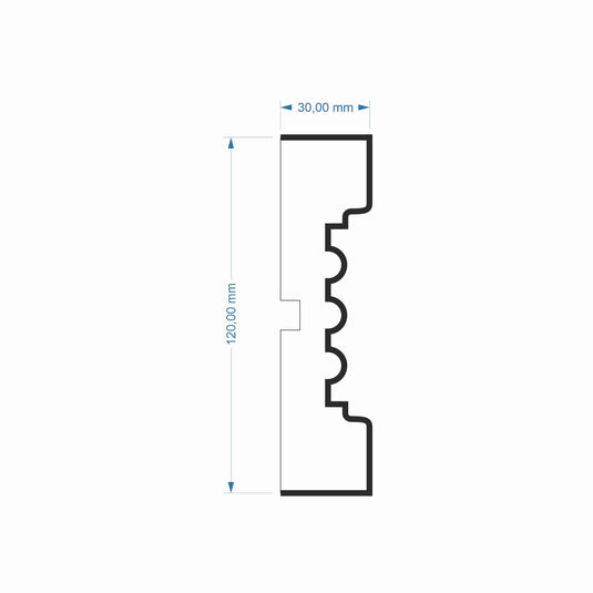Window Frame Cornice Plaster Coated EPS O-29 30mm x 120mm