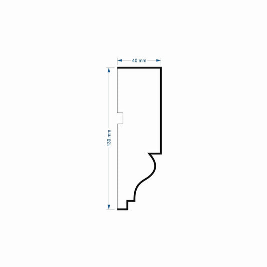 Window Frame Cornice Plaster Coated EPS O-111 40mm x 130mm