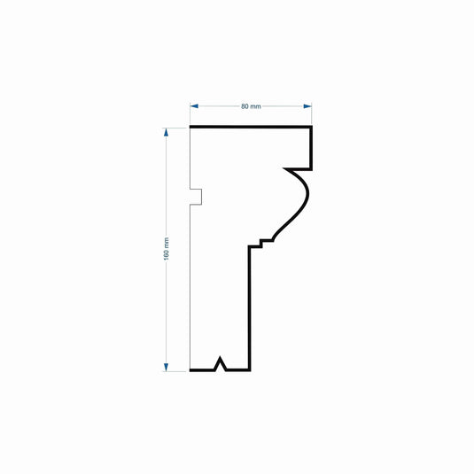 Windowsill Cornice Plaster Coated EPS - P-202 80mm x 160mm