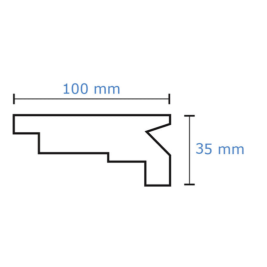 Plaster Coated Coving for LED SH15 100mm x 45mm