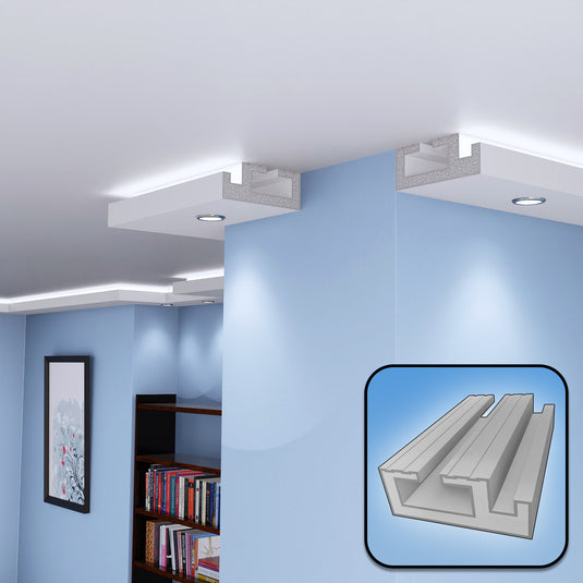 Plaster Coated Coving for LED GU10HA 200mm x 80mm
