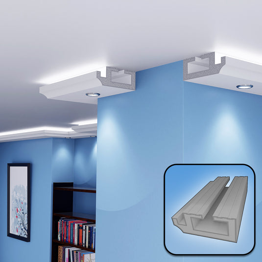 Plaster Coated Coving for LED GU10HB 200mm x 80mm
