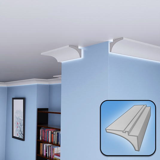 Plaster Coated Coving for LED SH18 100mm x 80mm