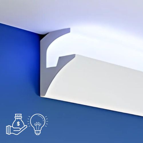 Polystyrene coving for led lights