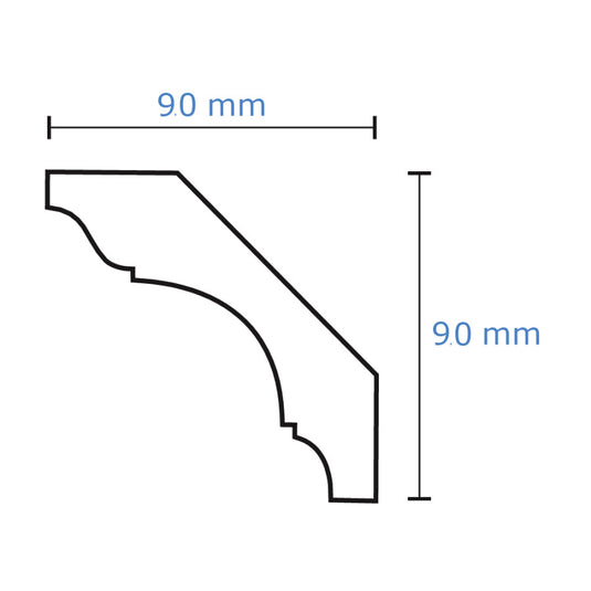 Plaster Coated Ceiling Coving FS10 90mm x 90mm