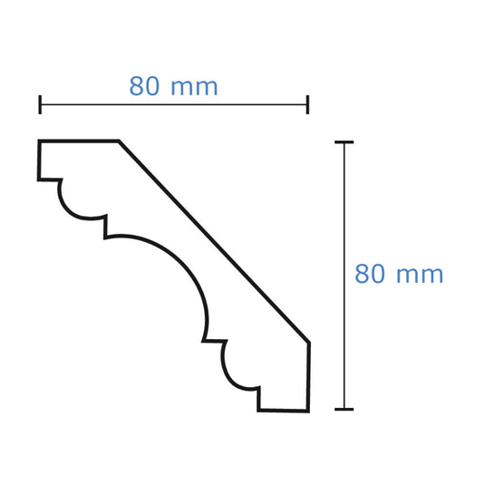 Plaster Coated Ceiling Coving FS7 80mm x 80mm