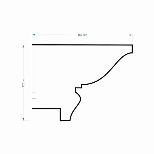 Crown Cornice Plaster Coated EPS - G-101 165mm x 125mm