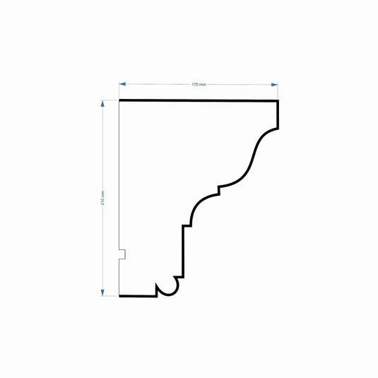 Crown Cornice Plaster Coated EPS - G-102 170mm x 210mm