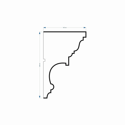 Crown Cornice Plaster Coated EPS - G-214 180mm x 280mm