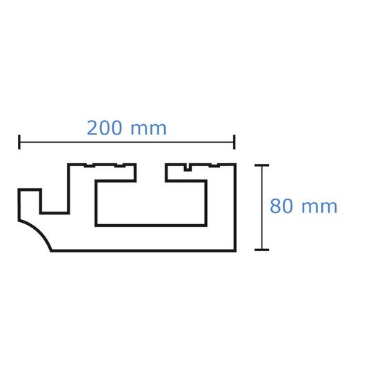 Plaster Coated Coving for LED GU10B 200mm x 80mm