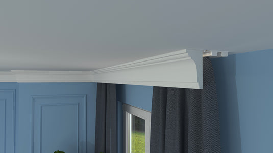 Polystyrene Curtain Coving for LED LK-119 120mm x 60mm Lightweight XPS