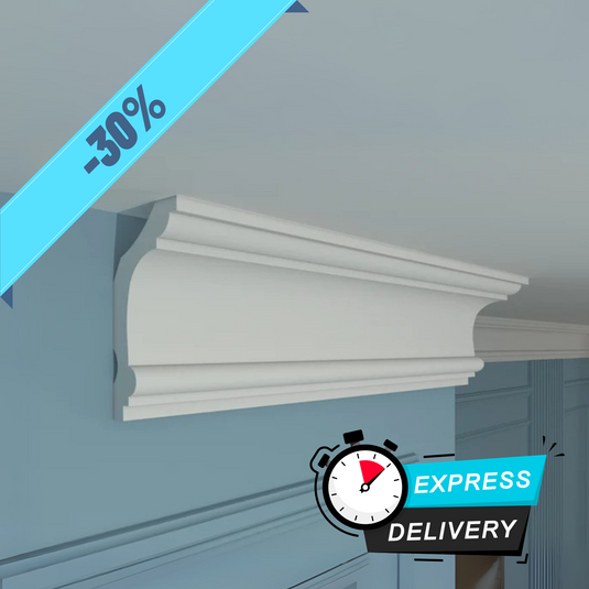Polystyrene Curtain Coving for LED LKS-20 160mm x 60mm x 28M CLEARANCE -35%