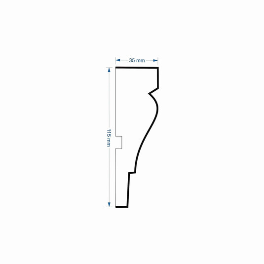 Window Frame Cornice Plaster Coated EPS O-01 35mm x 115mm