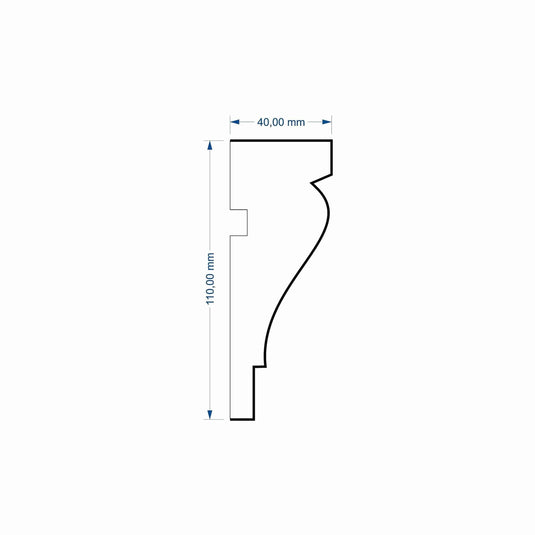 Window Frame Cornice Plaster Coated EPS O-05 40mm x 110mm