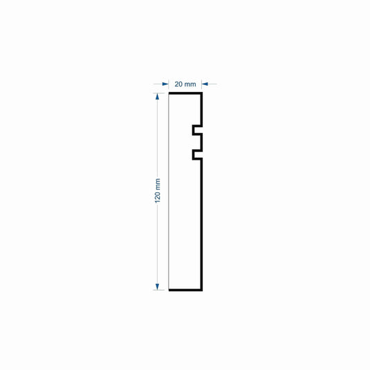 Window Frame Cornice Plaster Coated EPS O-08 20mm x 120mm