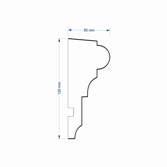 Window Frame Cornice Plaster Coated EPS O-113 50mm x 120mm