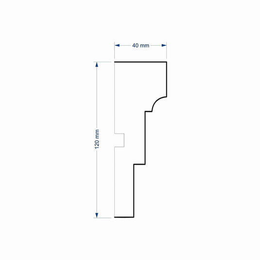 Window Frame Cornice Plaster Coated EPS O-114 40mm x 120mm