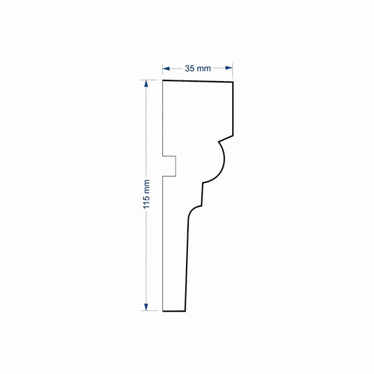 Window Frame Cornice Plaster Coated EPS O-115 35mm x 115mm