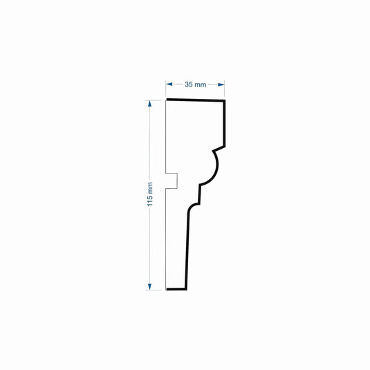 Window Frame Cornice Plaster Coated EPS O-14 35mm x 115mm