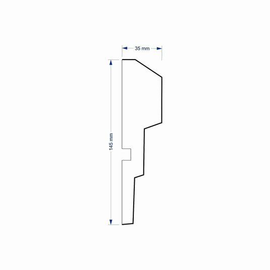 Window Frame Cornice Plaster Coated EPS O-204 35mm x 145mm