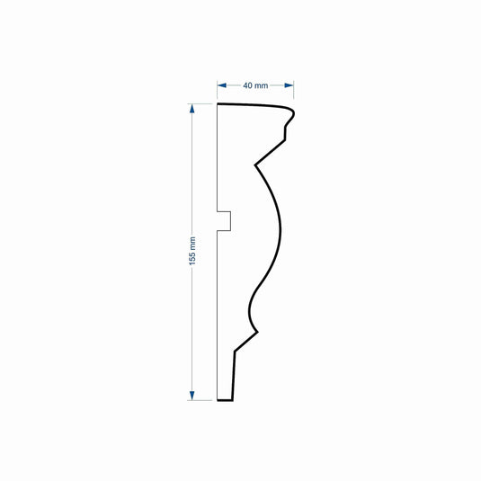 Window Frame Cornice Plaster Coated EPS O-210 40mm x 155mm