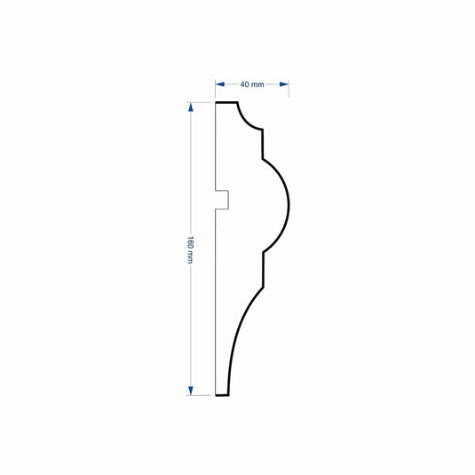 Window Frame Cornice Plaster Coated EPS O-213 40mm x 160mm