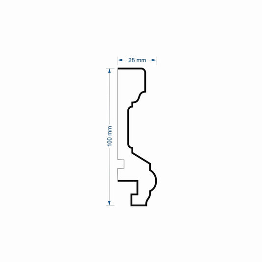 Window LED Frame Cornice Plaster Coated EPS O-28LED 28mm x 100mm