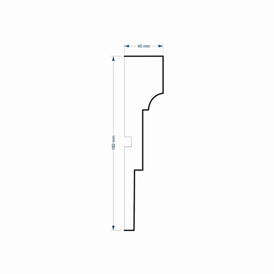 Window Frame Cornice Plaster Coated EPS O-304 45mm x 180mm