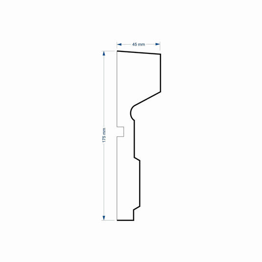 Window Frame Cornice Plaster Coated EPS O-305 45mm x 175mm