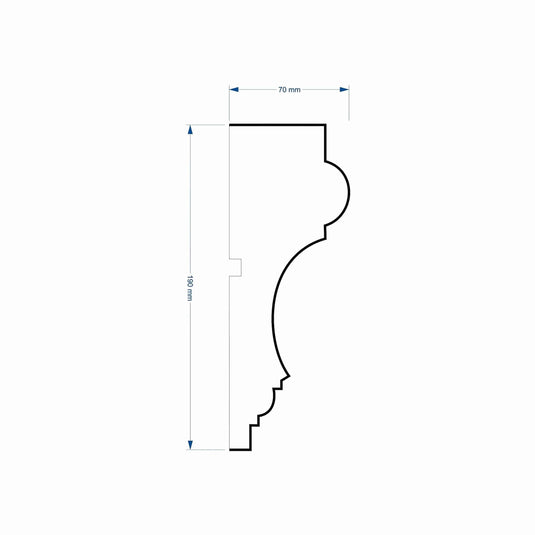 Window Frame Cornice Plaster Coated EPS O-312 70mm x 190mm