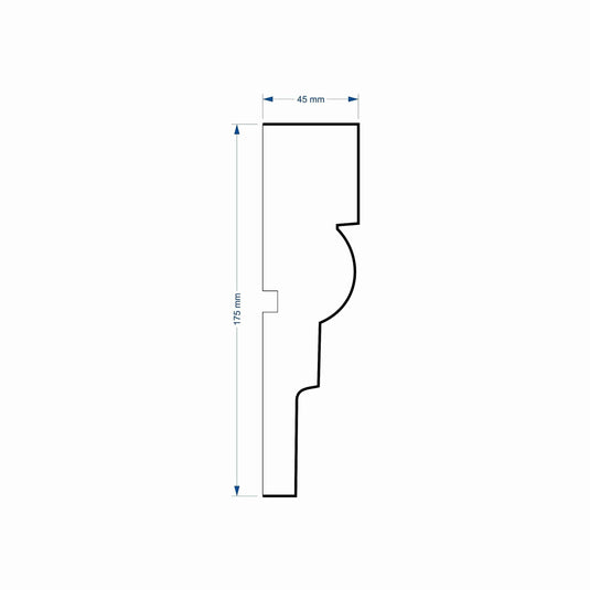 Window Frame Cornice Plaster Coated EPS O-313 45mm x 175mm