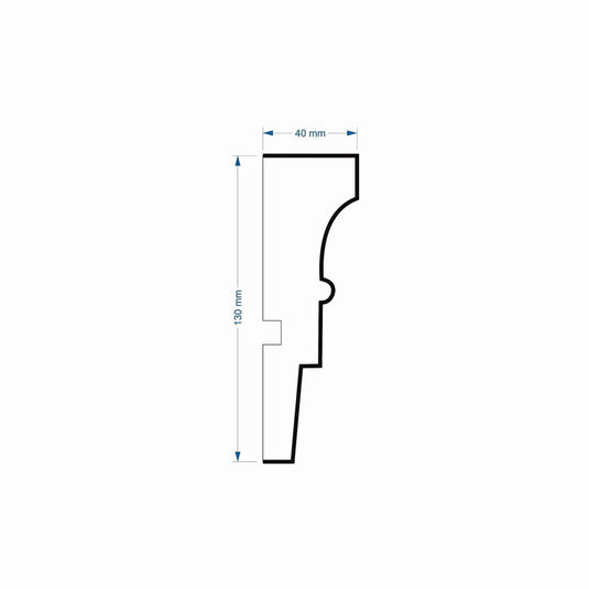 Window Frame Cornice Plaster Coated EPS O-104 40mm x 130mm