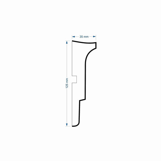 Window Frame Cornice Plaster Coated EPS O-106 35mm x 125mm