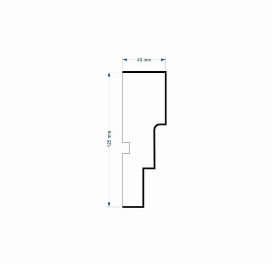 Window Frame Cornice Plaster Coated EPS O-107 40mm x 125mm