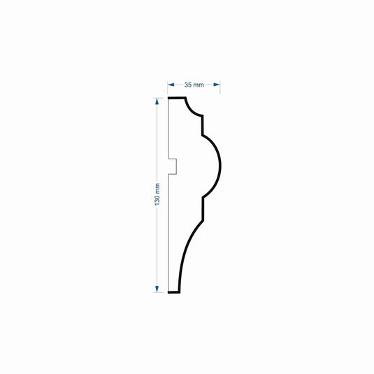 Window Frame Cornice Plaster Coated EPS O-109 35mm x 130mm