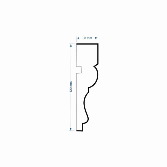 Window Frame Cornice Plaster Coated EPS O-110 30mm x 120mm