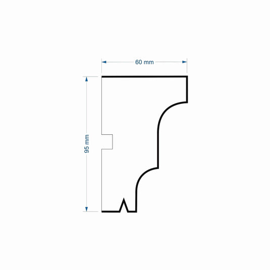 Windowsill Cornice Plaster Coated EPS - P-101 60mm x 95mm