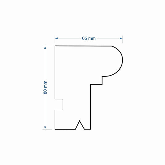 Windowsill Cornice Plaster Coated EPS - P-102 65mm x 80mm