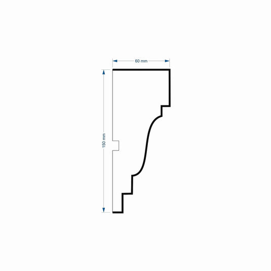 Windowsill Cornice Plaster Coated EPS - P-200 60mm x 150mm