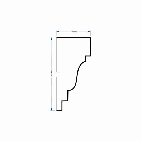 Windowsill Cornice Plaster Coated EPS - P-201 70mm x 150mm